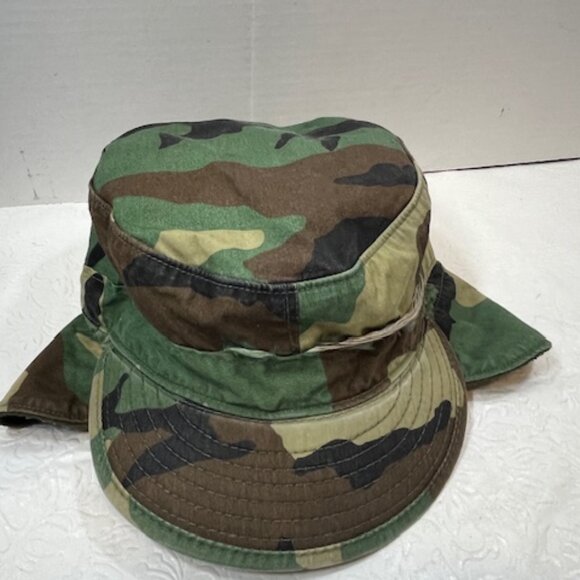 VTG US Army Military Cold Weather Patrol Ear Flap Cap Woodland Camo Pattern - Picture 5 of 12